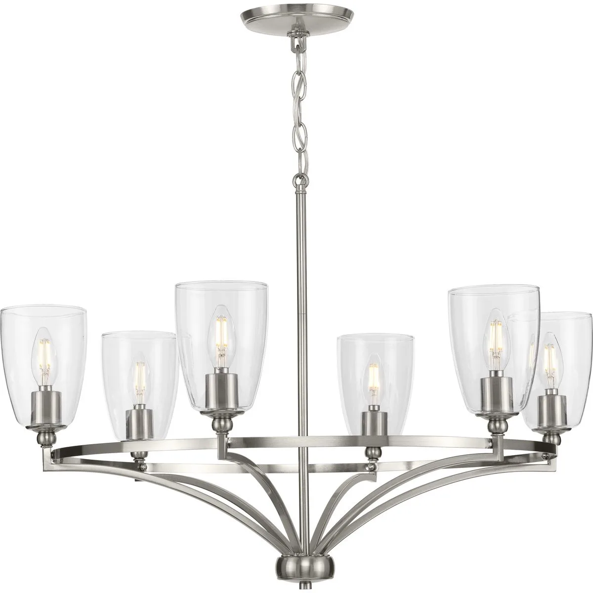 Parkhurst Six-Light Clear Glass Chandelier