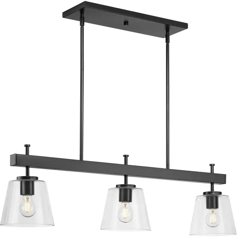 Saffert Three-Light Clear Glass Linear Island Chandelier - Image 3
