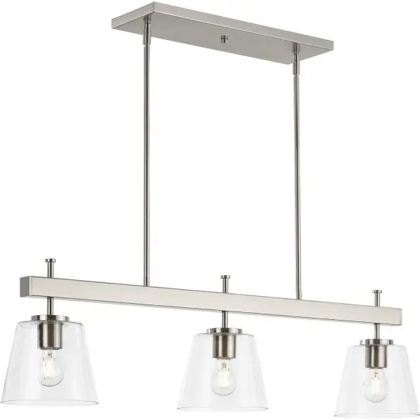 Saffert Three-Light Clear Glass Linear Island Chandelier - Image 4