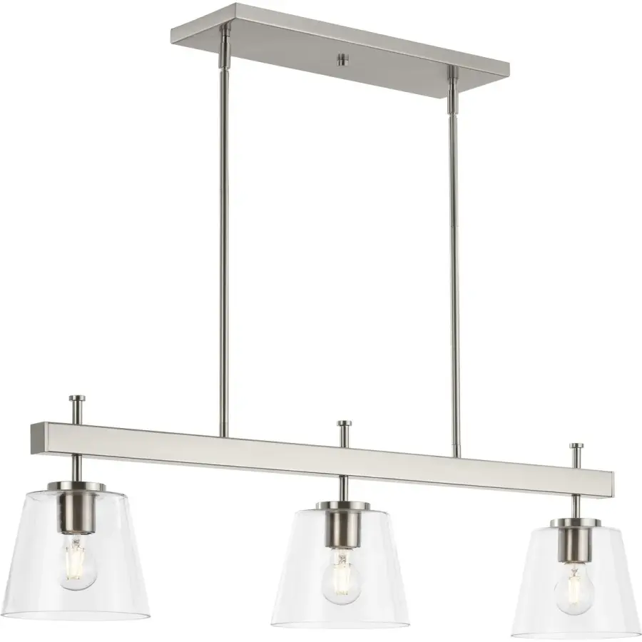 Saffert Three-Light Clear Glass Linear Island Chandelier - Image 4