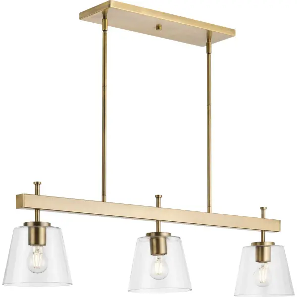 Saffert Three-Light Clear Glass Linear Island Chandelier - Image 5