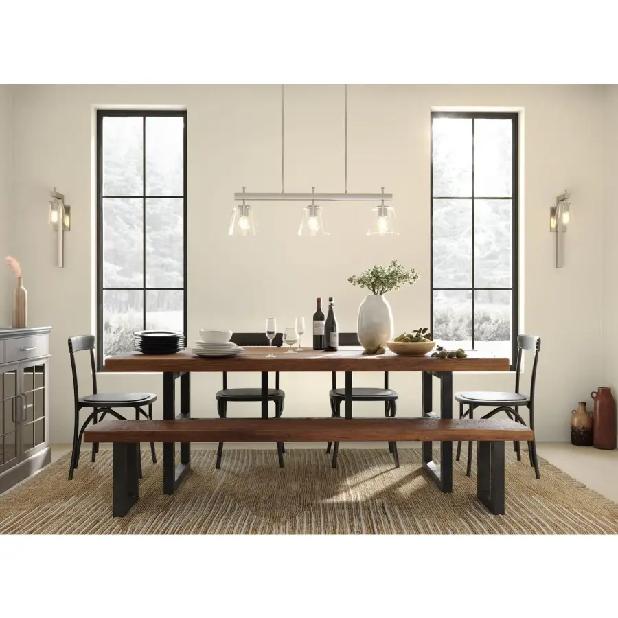 Saffert Three-Light Clear Glass Linear Island Chandelier - Image 8