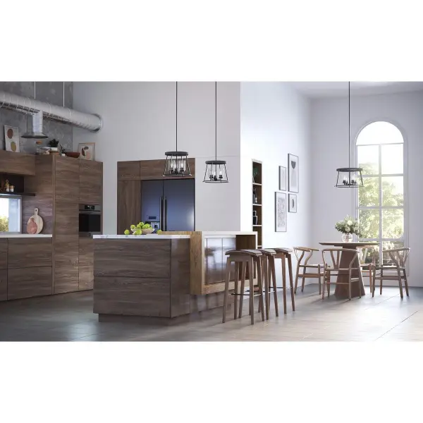 Laramie Three-Light Clear Seeded Glass Chandelier - Image 2