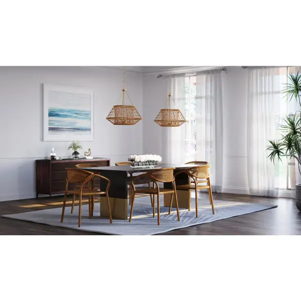 Laila Four-Light Chandelier with Woven Jute Accents - Image 2