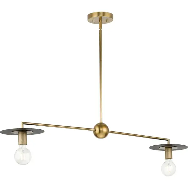 Sleek Mid-Century Linear Chandelier with Industrial Edge - Image 1
