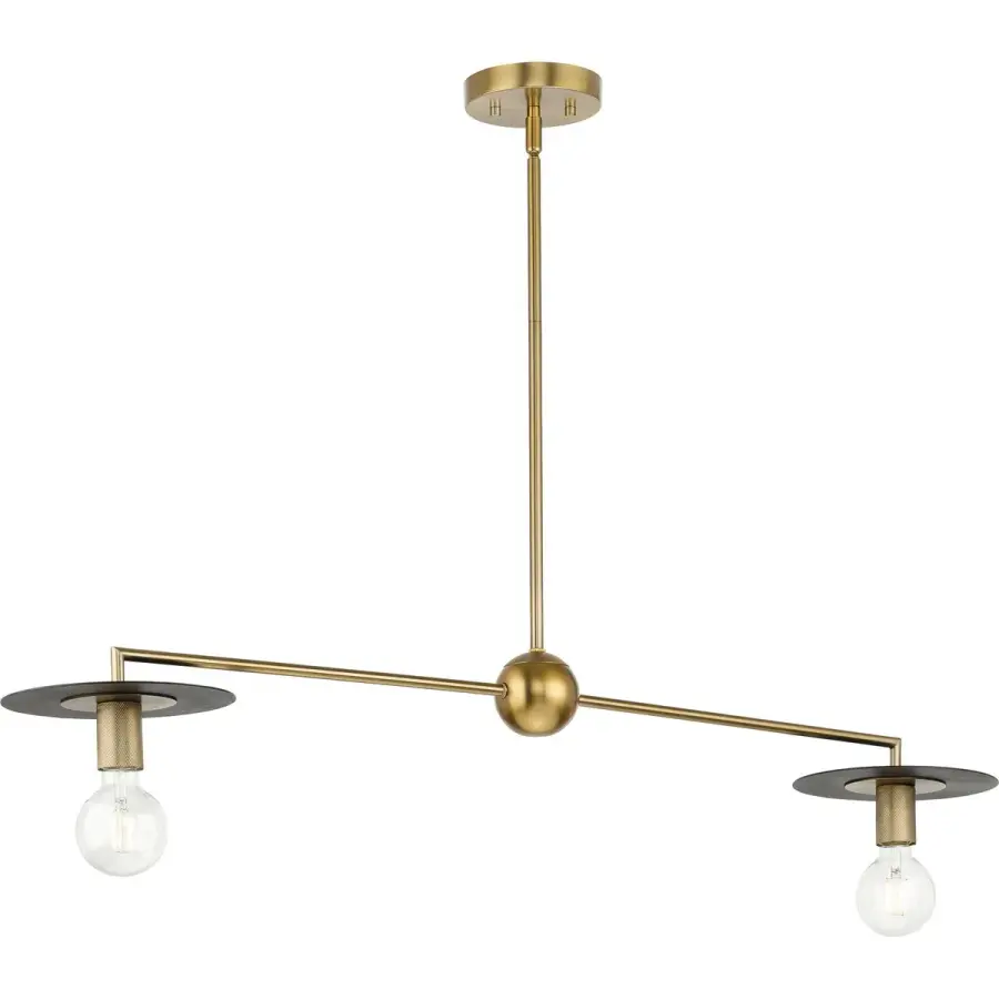 Sleek Mid-Century Linear Chandelier with Industrial Edge - Image 1