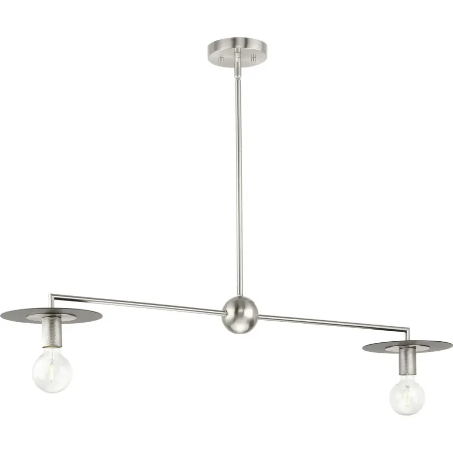 Sleek Mid-Century Linear Chandelier with Industrial Edge - Image 2