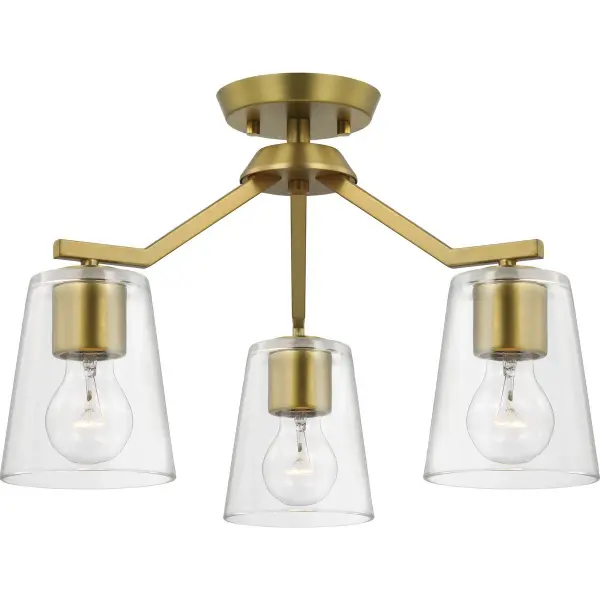 Vertex Three-Light Clear Glass Convertible Chandelier - Image 2