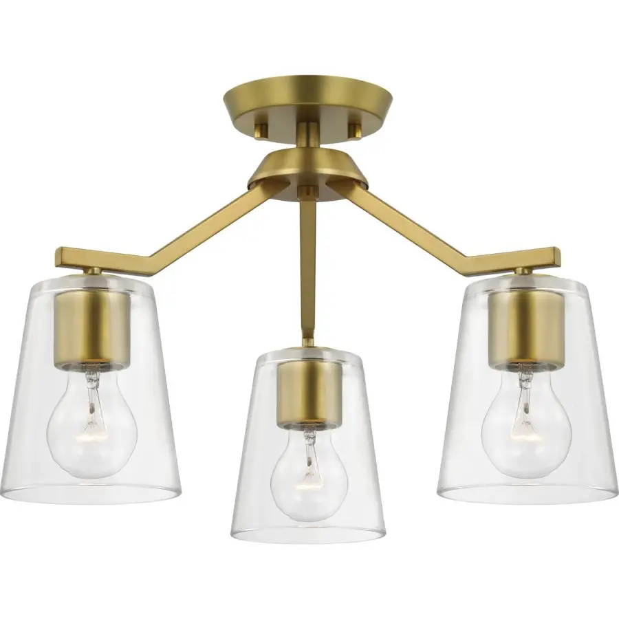Vertex Three-Light Clear Glass Convertible Chandelier - Image 2