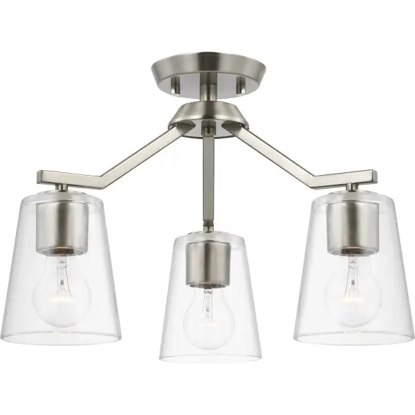 Vertex Three-Light Clear Glass Convertible Chandelier - Image 3