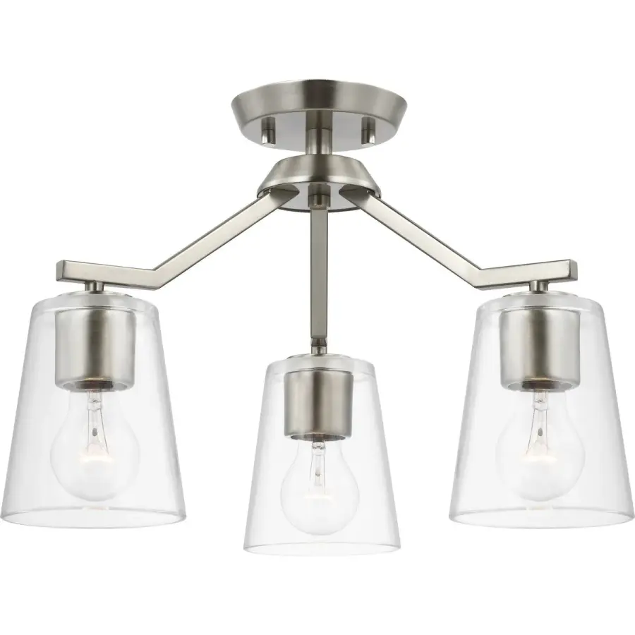 Vertex Three-Light Clear Glass Convertible Chandelier - Image 3