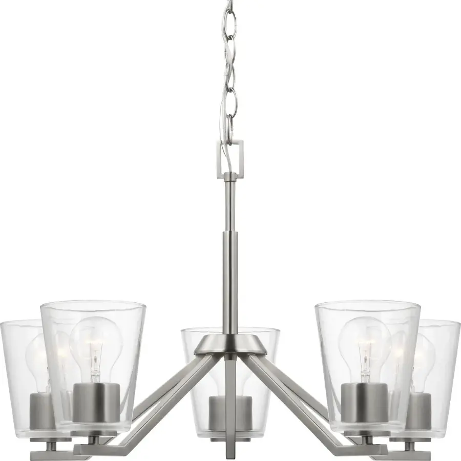 Vertex Five-Light Clear Glass Chandelier - Image 1