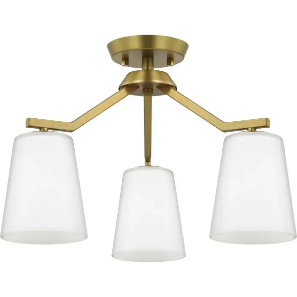 Vertex Three-Light Etched White Convertible Chandelier - Image 1