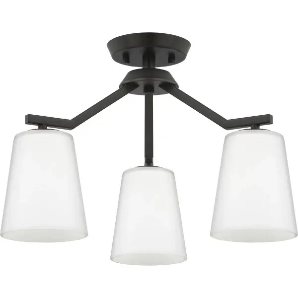 Vertex Three-Light Etched White Convertible Chandelier - Image 2