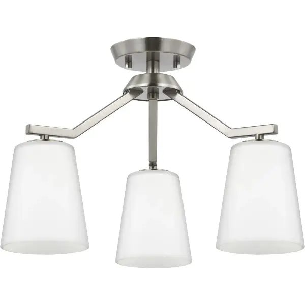 Vertex Three-Light Etched White Convertible Chandelier - Image 3