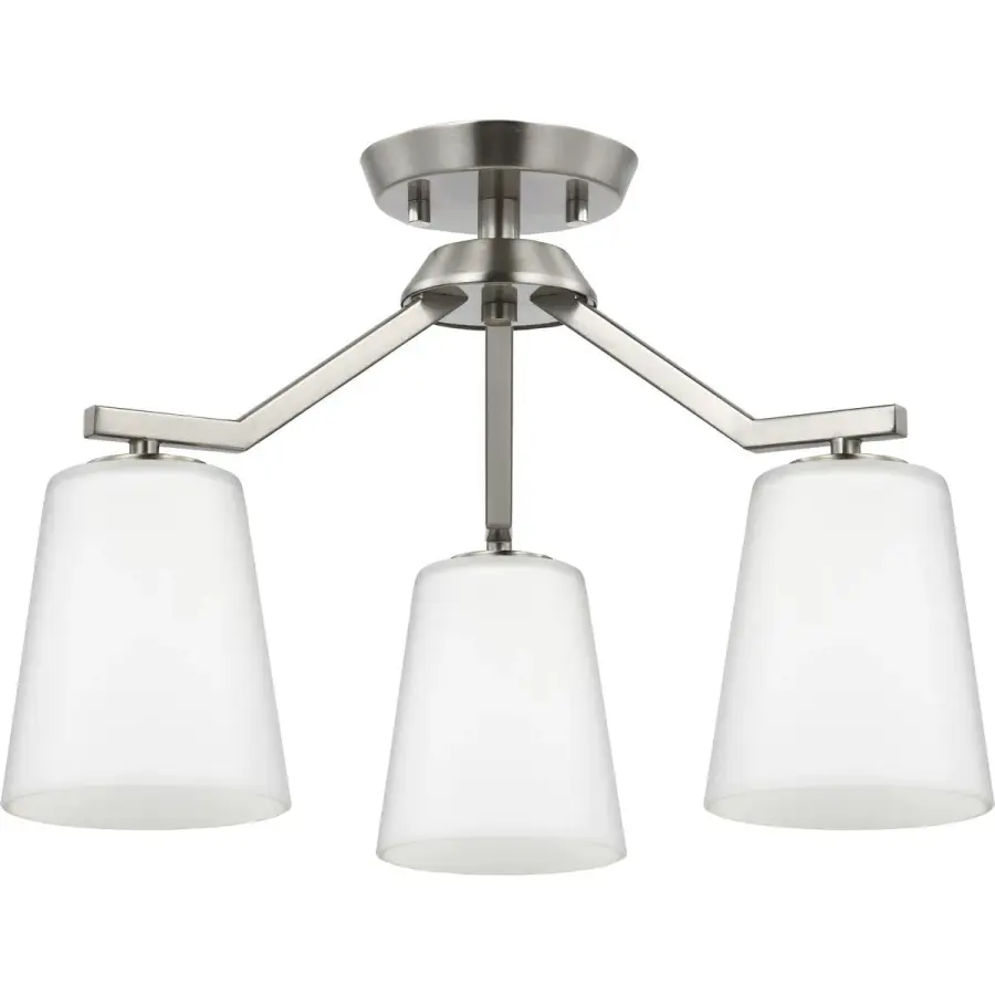 Vertex Three-Light Etched White Convertible Chandelier - Image 3