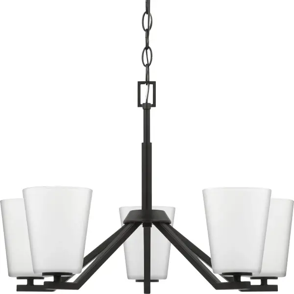 Vertex Five-Light Etched White Chandelier - Image 1