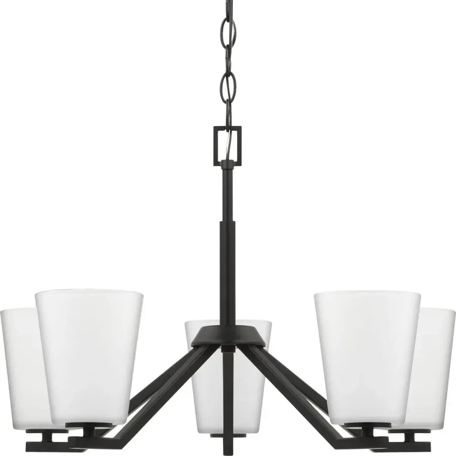 Vertex Five-Light Etched White Chandelier - Image 1