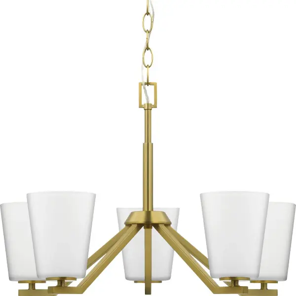 Vertex Five-Light Etched White Chandelier - Image 2