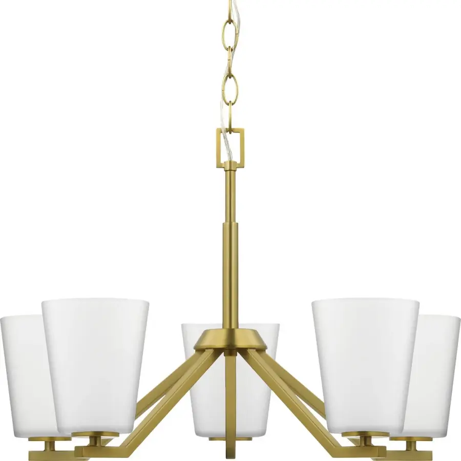 Vertex Five-Light Etched White Chandelier - Image 2