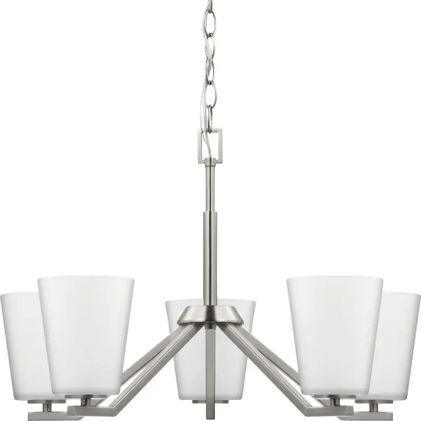 Vertex Five-Light Etched White Chandelier - Image 3