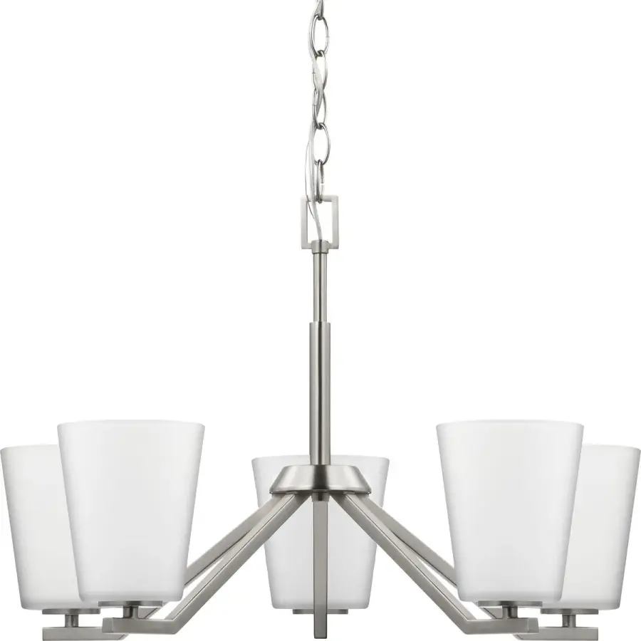 Vertex Five-Light Etched White Chandelier - Image 3
