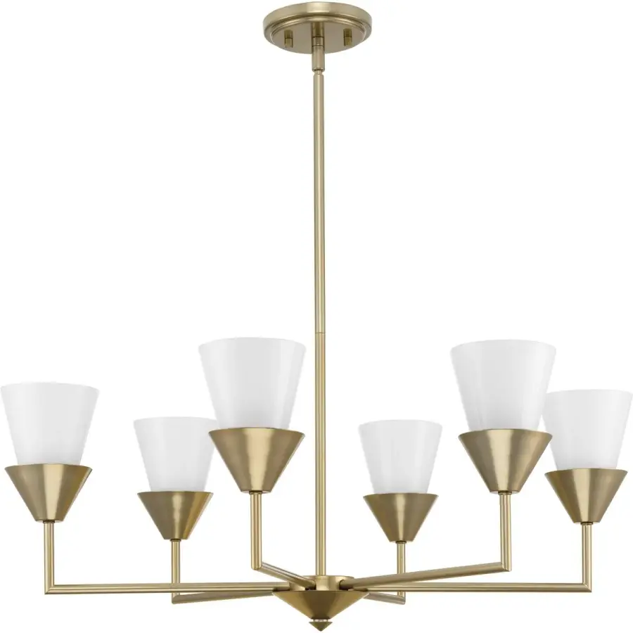 Pinellas Six-Light Chandelier in White Plaster - Image 2