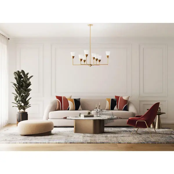 Pinellas Eight-Light Chandelier in White Plaster - Image 4