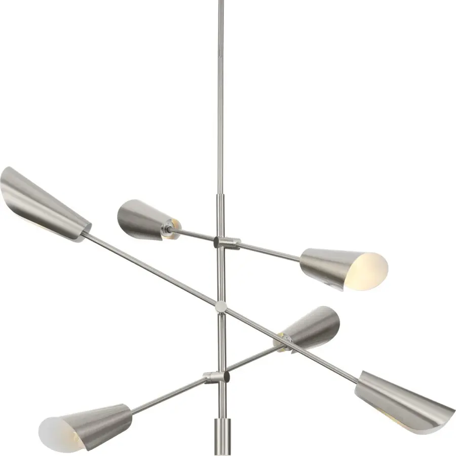 Modern Six-Light Chandelier with Clean Lines and Versatile Appeal - Image 1