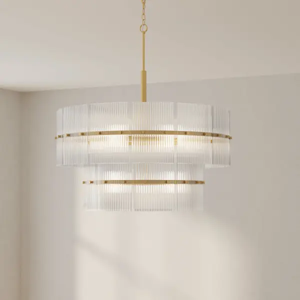 The Seville Collection brings sophisticated transitional style with its nine-light design and warm Soft Gold finish. Perfect for creating a grand focal point in dining rooms and large spaces while maintaining versatility. - alternate view