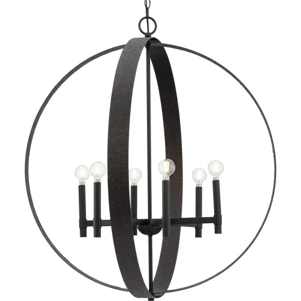Sophisticated Six-Light Pendant Blends Rustic Charm with Modern Elegance - Image 1