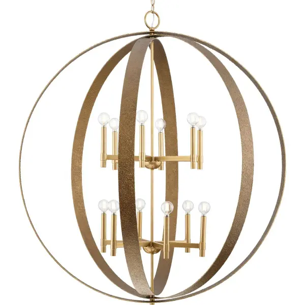 Statement-Making Twelve-Light Pendant with Warm Transitional Appeal - Image 4