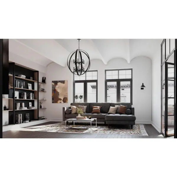 Statement-Making Twelve-Light Pendant with Warm Transitional Appeal - Image 5