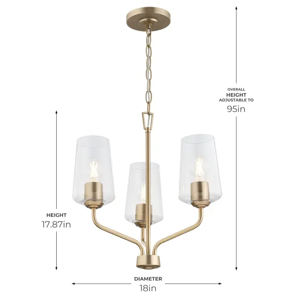 Celino Three-Light Chandelier - Image 24