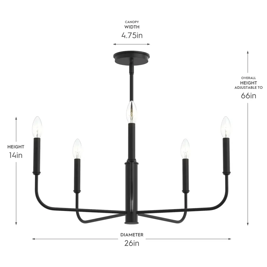 Reines Five-Light Chandelier - Image 23