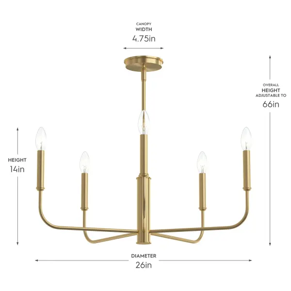 Reines Five-Light Chandelier - Image 4