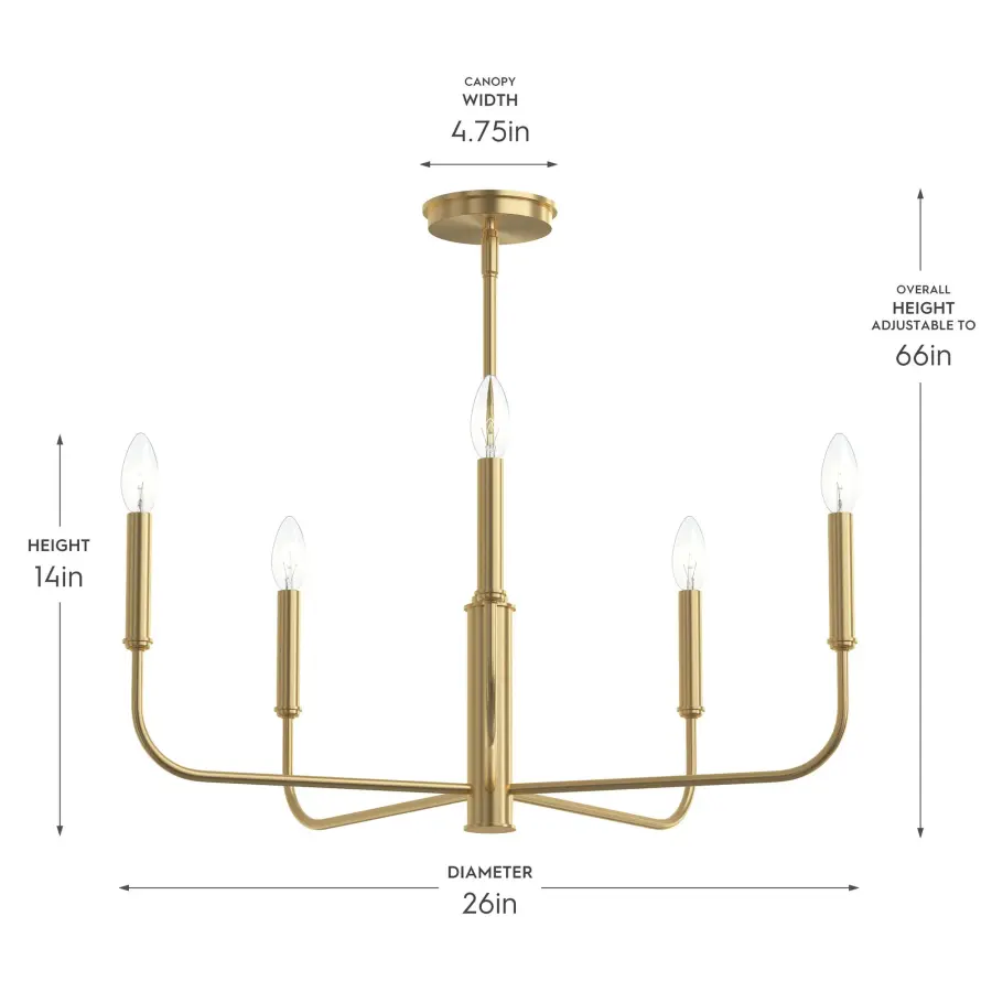 Reines Five-Light Chandelier - Image 4