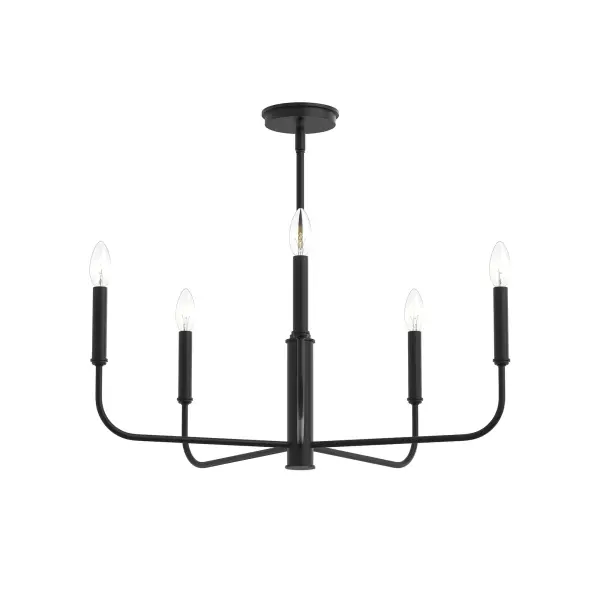 Versatile Five-Light Chandelier with Timeless Brushed Nickel Finish - Image 3