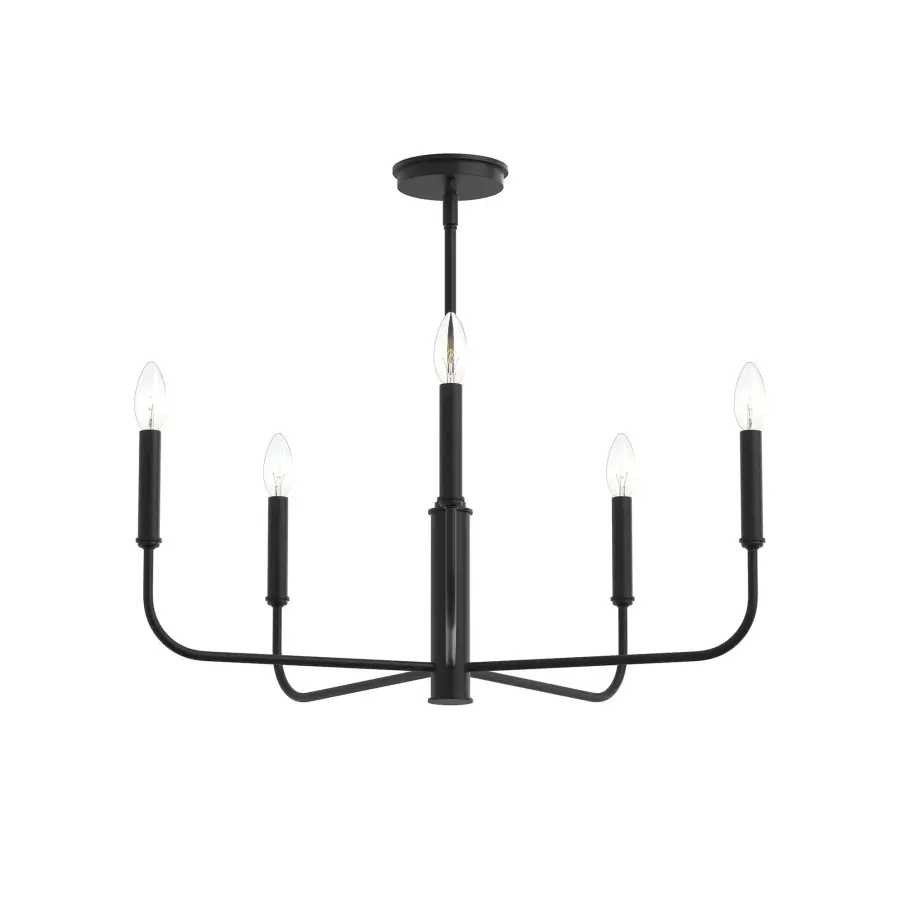 Versatile Five-Light Chandelier with Timeless Brushed Nickel Finish - Image 3
