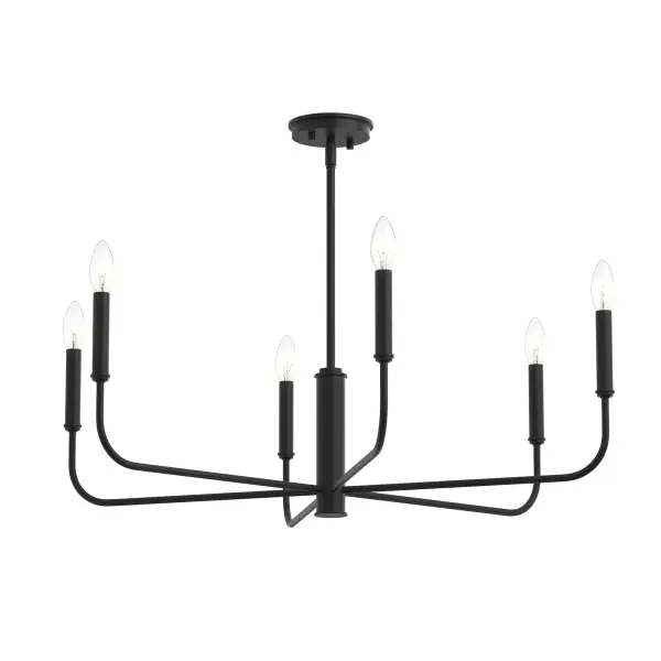 Elegant Six-Light Transitional Chandelier with Brushed Nickel Finish - Image 1