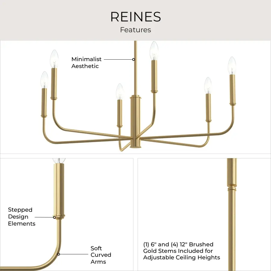 Reines Six-Light Chandelier - Image 11