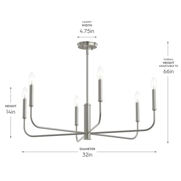 Reines Six-Light Chandelier - Image 16