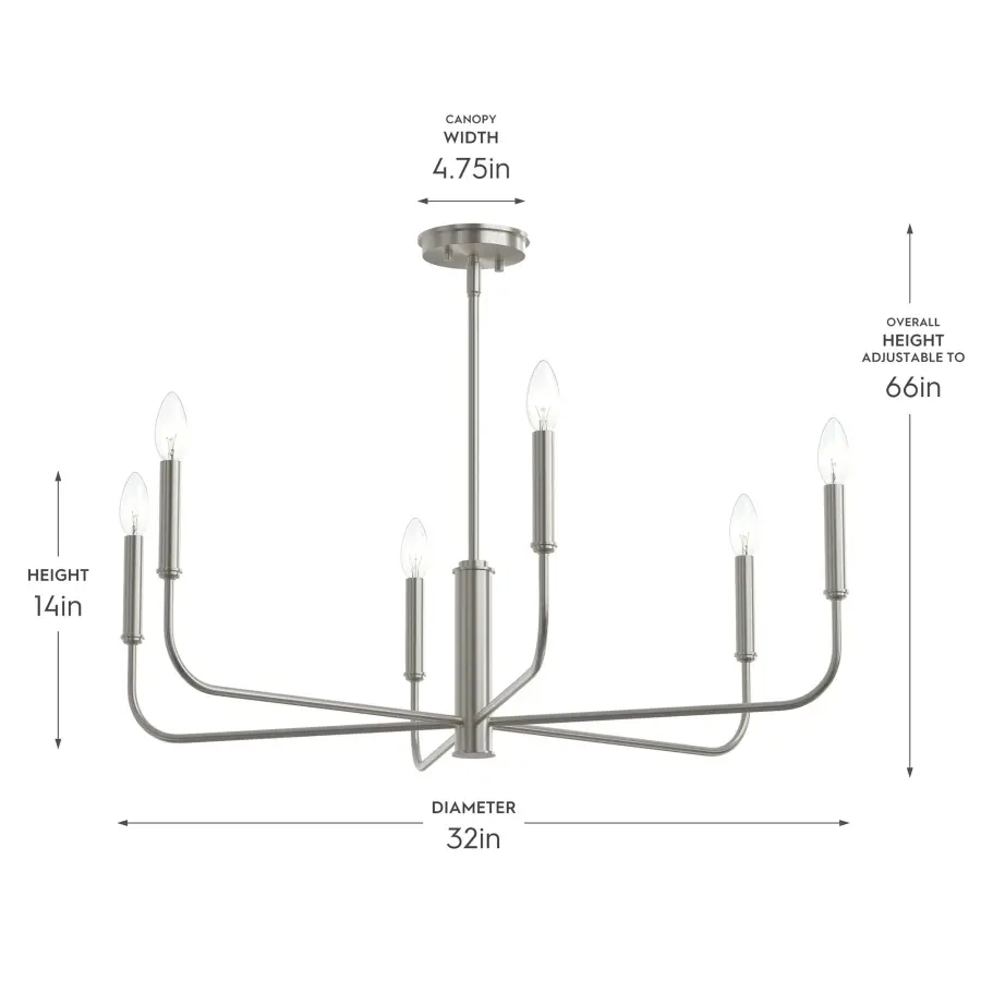 Reines Six-Light Chandelier - Image 16