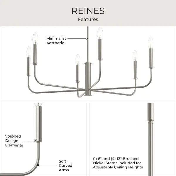 Reines Six-Light Chandelier - Image 17