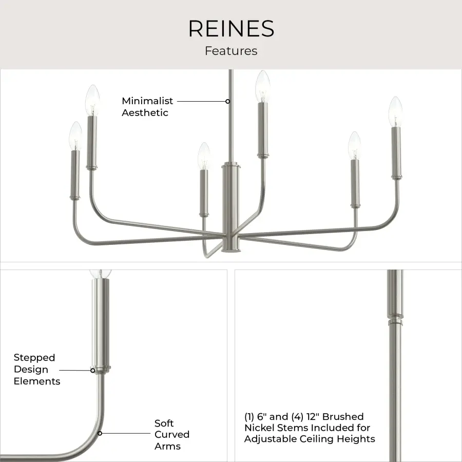 Reines Six-Light Chandelier - Image 17