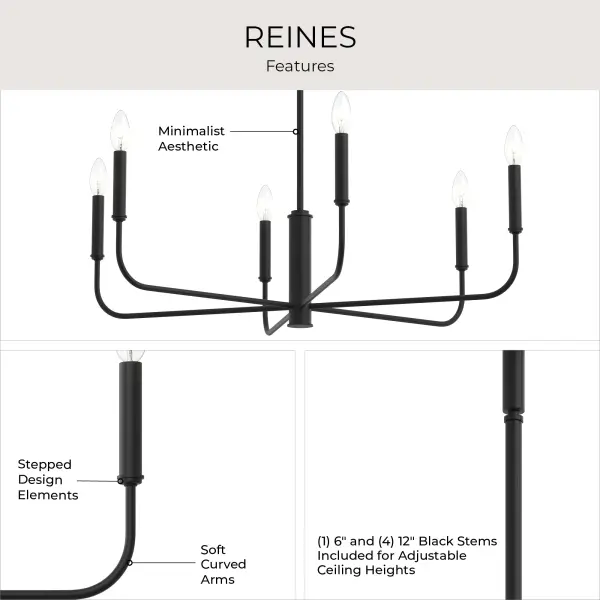 Reines Six-Light Chandelier - Image 4