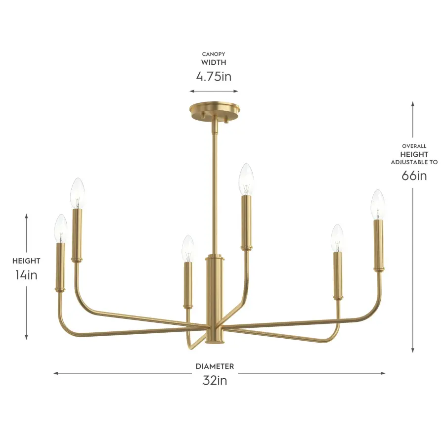 Reines Six-Light Chandelier - Image 10