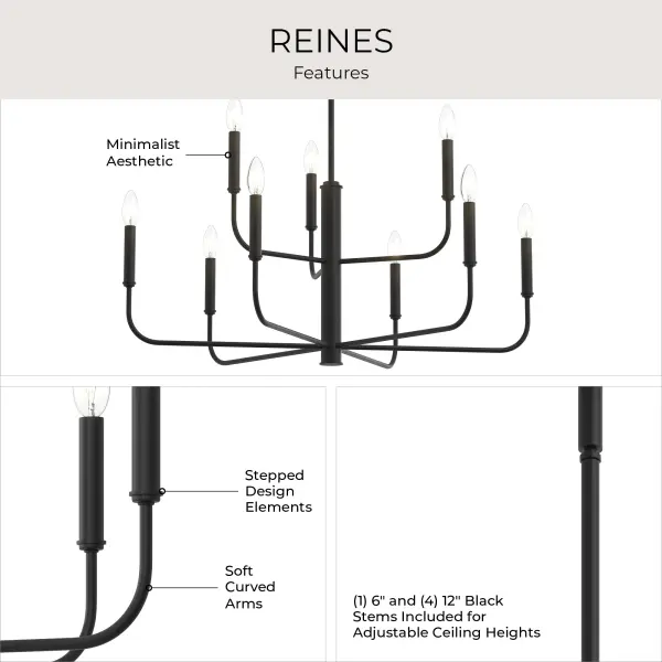 Reines Nine-Light Chandelier - Image 4