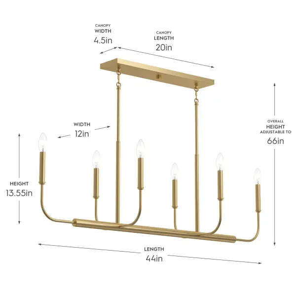 Reines Four-Light Linear Chandelier - Image 17