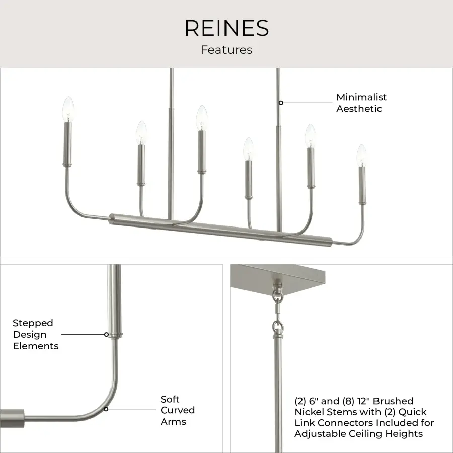 Reines Four-Light Linear Chandelier - Image 4